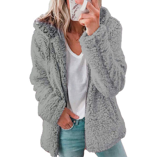 Hooded Faux-Fur Zip Coat