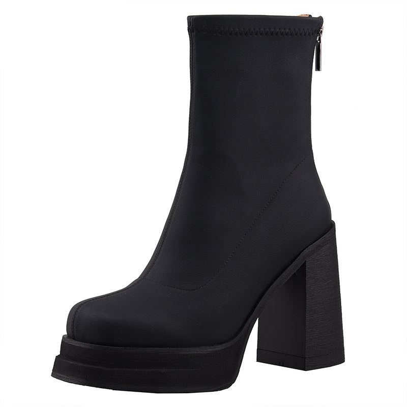 Women’s Square-Toe Platform Ankle Boots