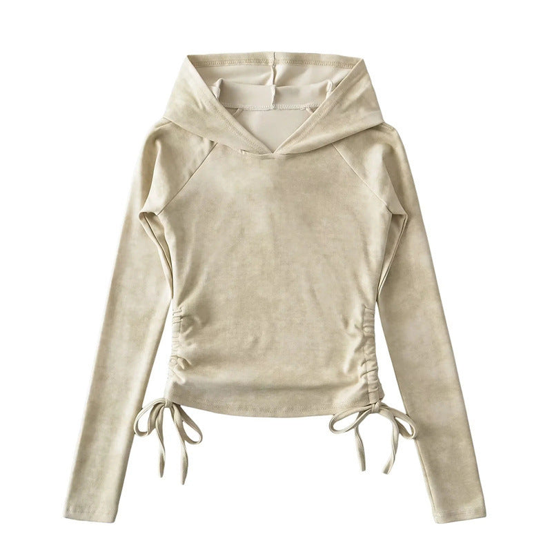 Drawstring Hooded Top