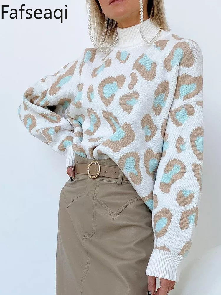 Leopard Turtleneck Sweater
