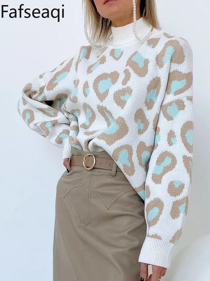 Leopard Turtleneck Sweater