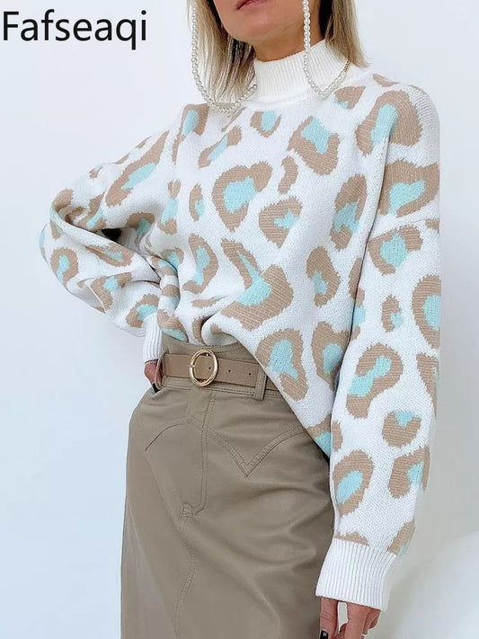Leopard Turtleneck Sweater