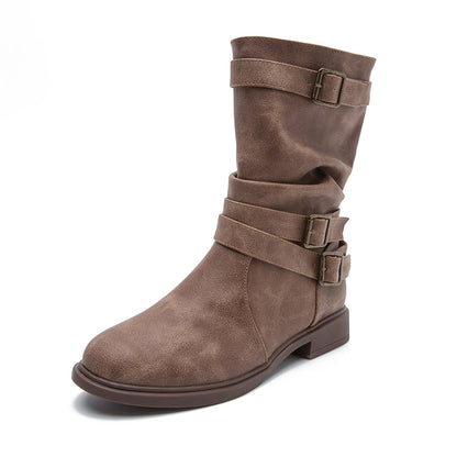 Women’s Low-Heel Motorcycle Ankle Boots