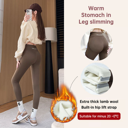 Fleece Thickened Leggings Winter -20 To 5 Shark Pants For Women High Waist Tight Skinny Tummy Control Buttocks Slimming Yoga Pan