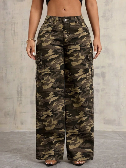 Camo Wide-Leg Jeans