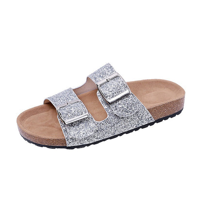 Women’s Leopard-Print Buckle Slippers