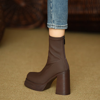 Women’s Square-Toe Platform Ankle Boots