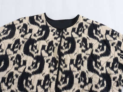 Women two piece sets Animal print Cotton coat+High waiste pants  Autumn Winter womens outifits