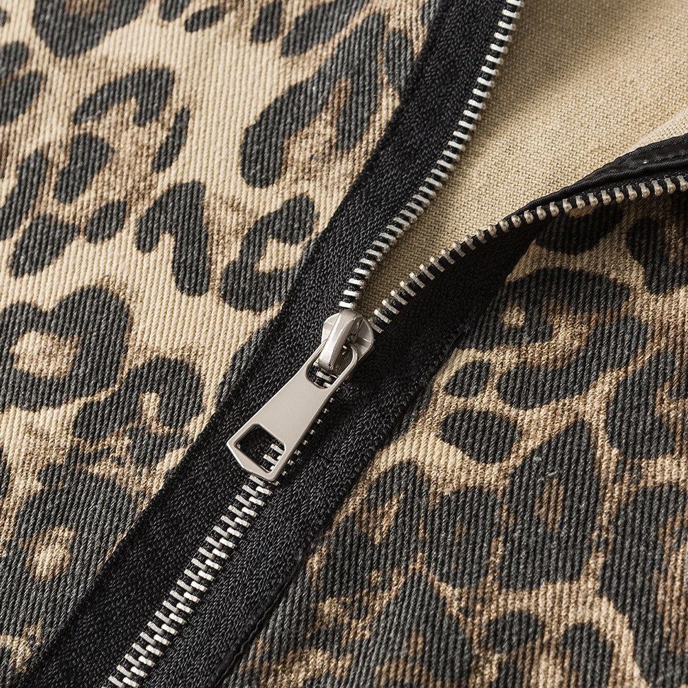 Leopard Print Zip Jacket