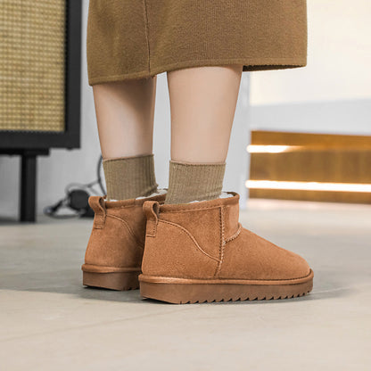Women's Fleece-Lined Leather Winter Boots