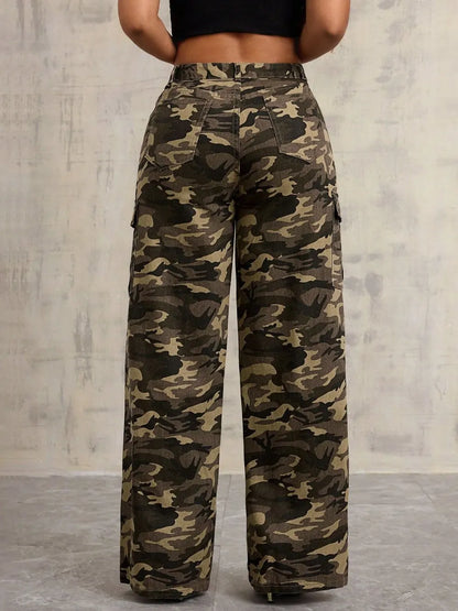 Camo Wide-Leg Jeans