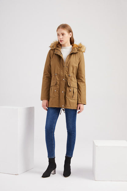 Plus-Size Hooded Padded Jacket