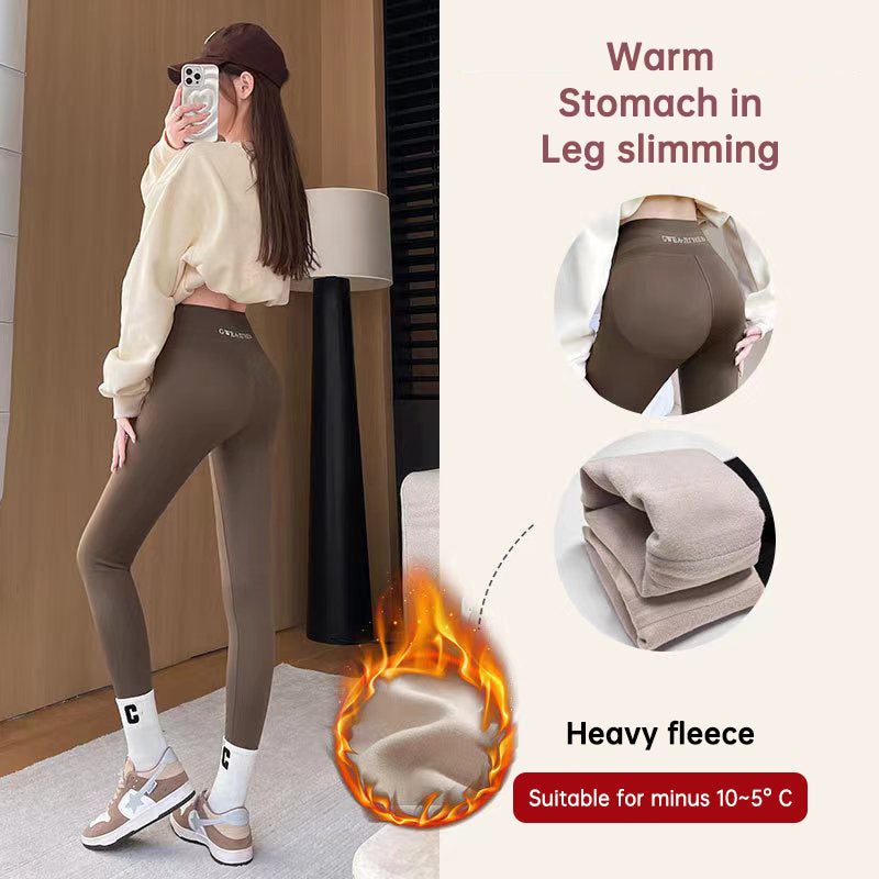 Fleece Thickened Leggings Winter -20 To 5 Shark Pants For Women High Waist Tight Skinny Tummy Control Buttocks Slimming Yoga Pan