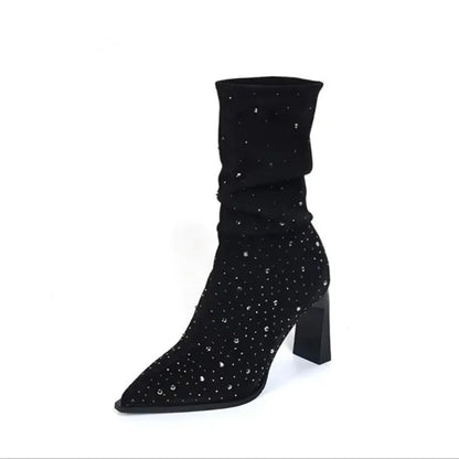 Women’s Pointed-Toe High-Heel Mid-Calf Boots