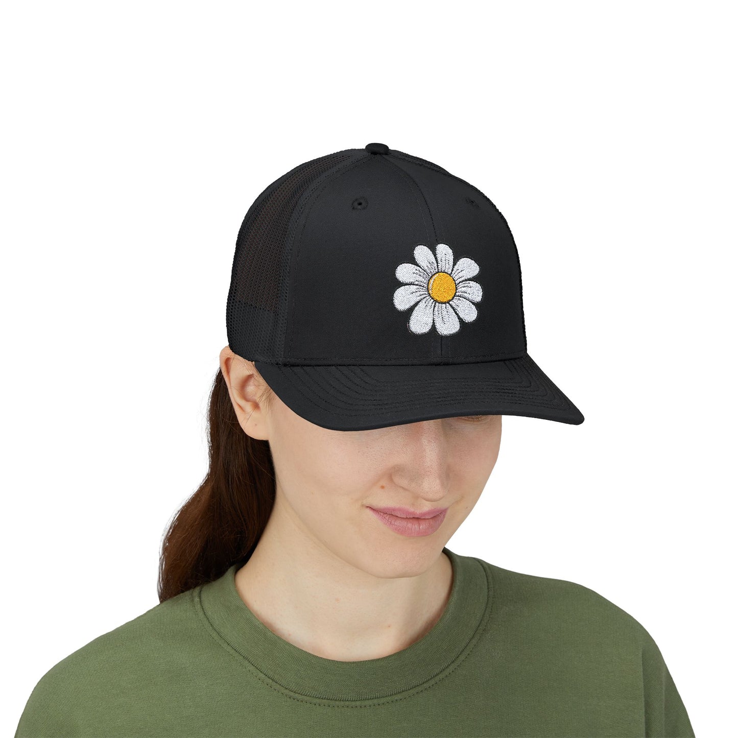 Snapback Trucker Cap with Flower logo